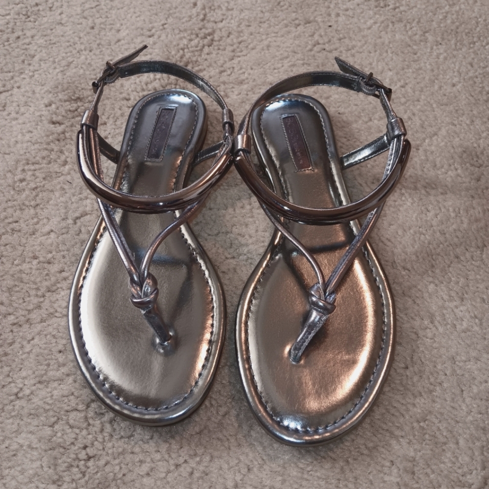 BGBGeneration BG-Frida Metallic Silver Women's Sandals 7.5M NEW in BOX